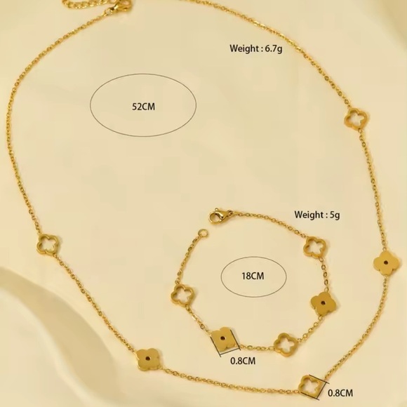 Alhambra style Necklace and earrings Set Lucky Clover
Stainless Steel - Picture 5 of 15